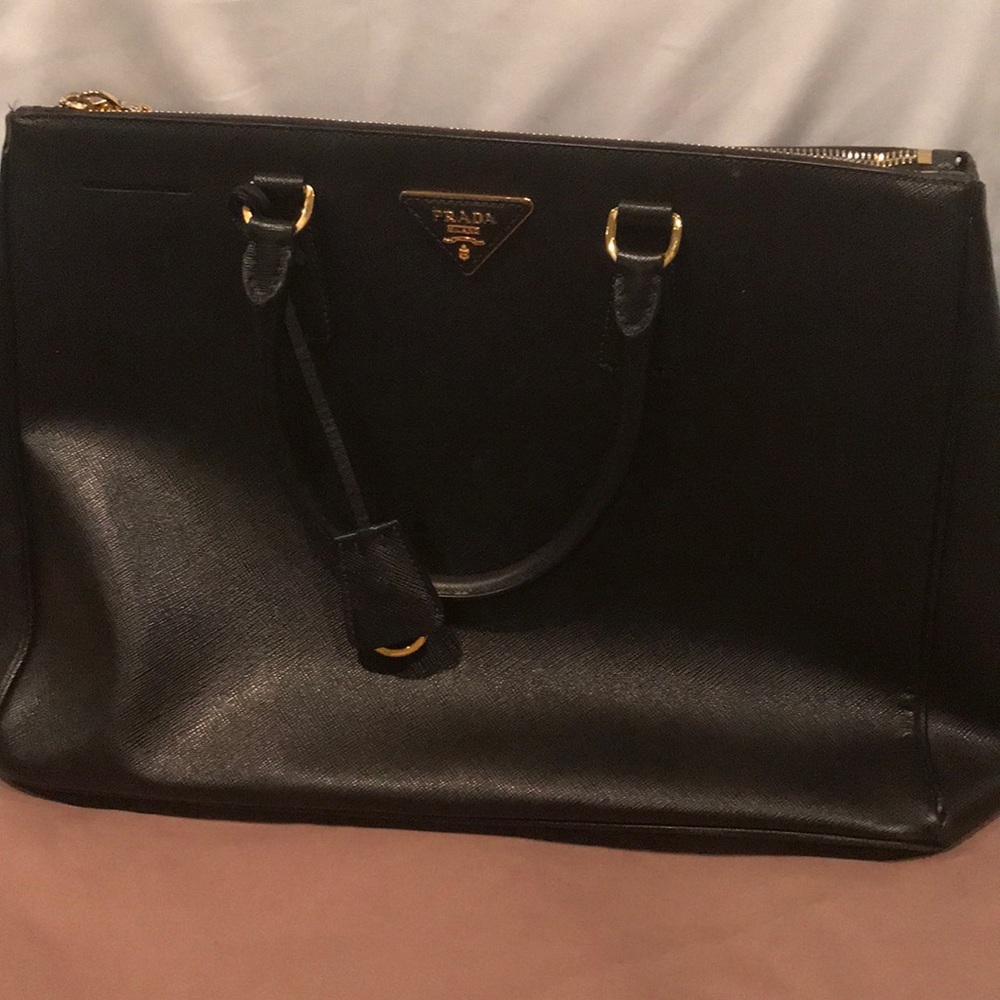 Prada black leather handbag